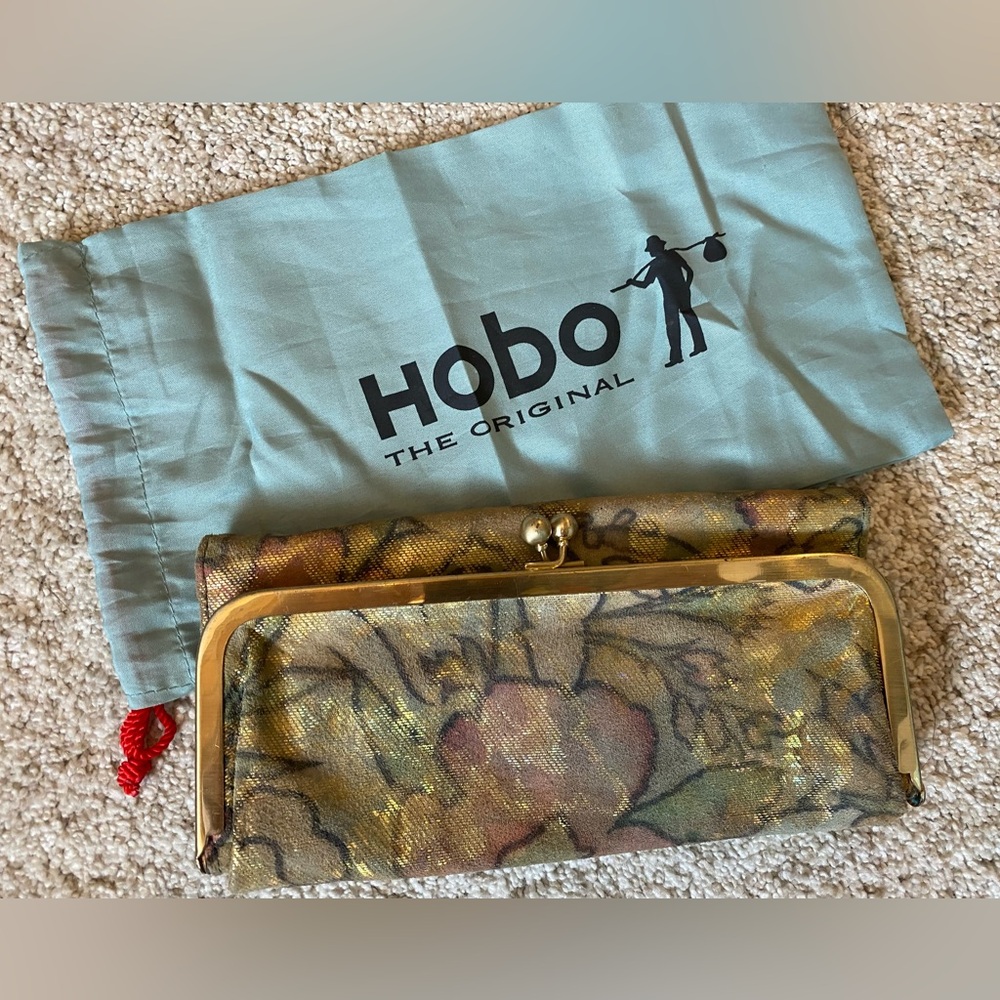 HOBO Multicolor Floral Clutch with Gold Frame